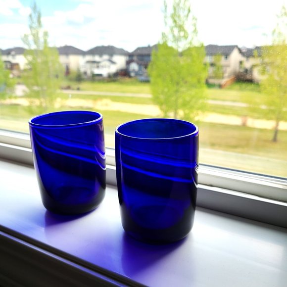 Blue Glass Tumblers - Picture 2 of 3
